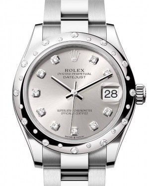 Rolex Datejust 31 White Gold/Steel Silver Diamond Dial & Bezel Oyster Bracelet 278344RBR - BRAND NEW
