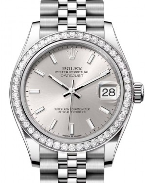 Rolex Datejust 31 White Gold/Steel Silver Index Dial & Diamond Bezel Jubilee Bracelet 278384RBR - BRAND NEW
