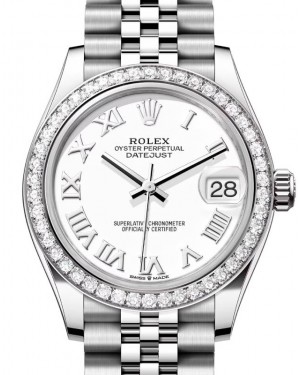 Rolex Datejust 31 White Gold/Steel White Roman Dial & Diamond Bezel Jubilee Bracelet 278384RBR - BRAND NEW