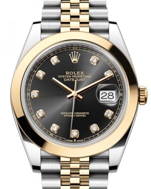 Rolex Datejust 41 Yellow Gold/Steel Black Diamond Dial Smooth Bezel Jubilee Bracelet 126303 - BRAND NEW