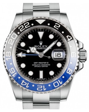 Rolex GMT-Master II “Batman” Steel Black Dial & Blue/Black Ceramic Bezel Oyster Bracelet 116710BLNR - BRAND NEW