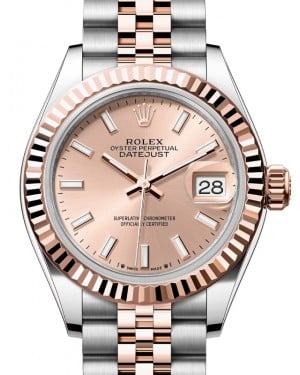 Rolex Lady Datejust 28 Rose Gold/Steel Rose Index Dial & Fluted Bezel Jubilee Bracelet 279171 - BRAND NEW