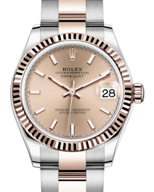 Rolex Lady-Datejust 31 Rose Gold/Steel Rose Index Dial & Fluted Bezel Oyster Bracelet 278271 - BRAND NEW