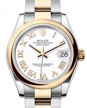 Rolex Lady-Datejust 31 Yellow Gold/Steel White Roman Dial & Smooth Domed Bezel Oyster Bracelet 278243 - BRAND NEW