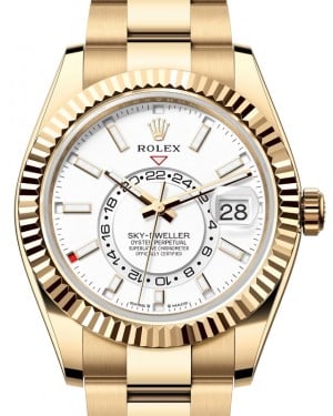 Rolex Sky-Dweller Yellow Gold Intense White Index Dial Oyster Bracelet 336938 - BRAND NEW