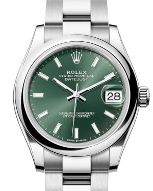 Rolex Datejust 31 Stainless Steel Mint Green Index Dial & Domed Bezel Oyster Bracelet 278240 - BRAND NEW