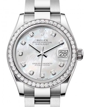 Rolex Datejust 31 White Gold/Steel White Mother Of Pearl Diamond Dial & Bezel Oyster Bracelet 278384RBR - BRAND NEW