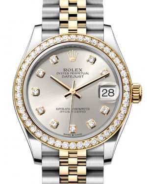 Rolex Datejust 31 Yellow Gold/Steel Silver Dial & Diamond Bezel Jubilee Bracelet 278383RBR - BRAND NEW