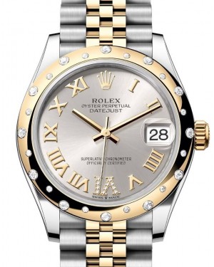 Rolex Datejust 31 Yellow Gold/Steel Silver Roman Dial & Domed Set Diamond Bezel Jubilee Bracelet 278343RBR - BRAND NEW