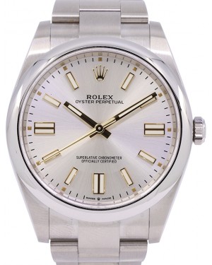 Rolex Oyster Perpetual 41 Stainless Steel Silver Index Dial & Smooth Bezel Oyster Bracelet 124300 - PRE-OWNED