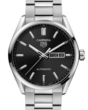 Tag Heuer Carrera Day-Date Stainless Steel 41mm Black Dial WBN2010.BA0640 - BRAND NEW