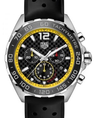 Tag Heuer Formula 1 Quartz Chronograph Stainless Steel 43mm Black Dial Rubber Strap CAZ101AC.FT8024 - BRAND NEW