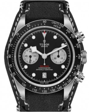 Tudor Black Bay Chrono Stainless Steel Black Dial 41mm Leather Strap M79360N-0005 - BRAND NEW