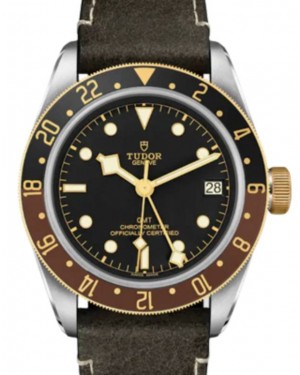 Tudor Black Bay GMT S&G Stainless Steel Black Dial Leather Strap 41mm M79833MN-0003 - BRAND NEW