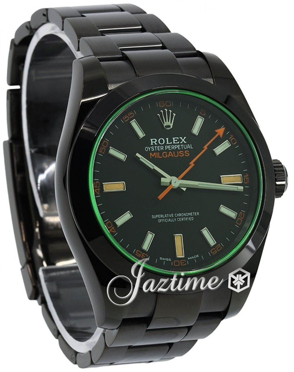 Rolex Milgauss Green Stainless Black & Bezel Oyster 116400GV - BRAND NEW