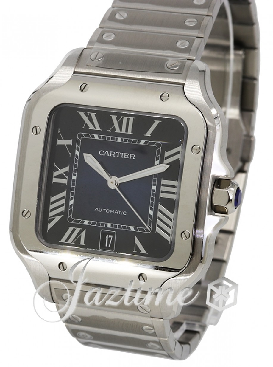 Cartier Santos De Cartier Men's Watch Large Automatic Blue Dial ...