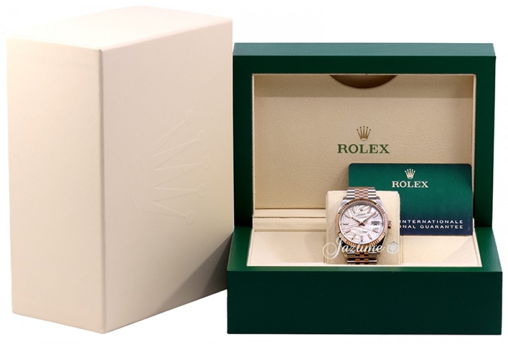 Rolex - Unworn Two Tone Rose Gold Silver Motif Datejust 126231 36mm – David  and Sons Timepieces
