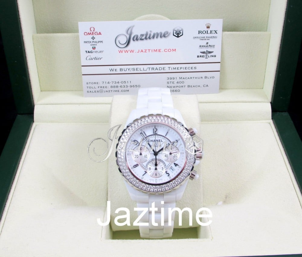 Chanel J12 H1008 White Ceramic Chronograph 41mm Automatic Date BRAND NEW