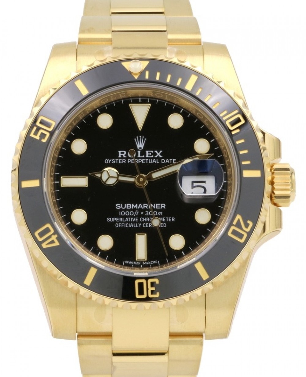 rolex submariner full gold black dial