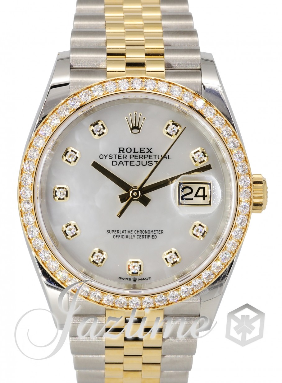 Rolex Datejust 36 Yellow Gold/Steel Silver Jubilee Diamond Dial & Diamond  Bezel Jubilee Bracelet 126283RBR - BRAND NEW