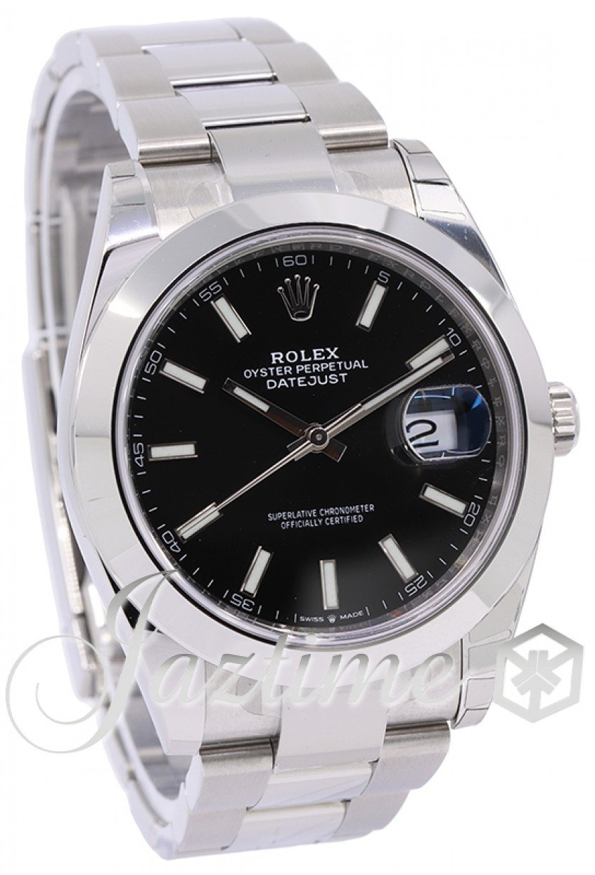 41 126300 Black Index Domed Stainless Steel Oyster 41mm - BRAND NEW