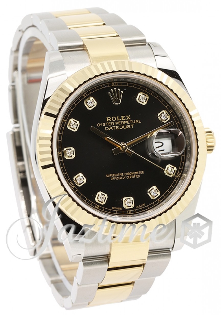 Rolex Datejust 41 Steel and Yellow Gold Black Diamond Dial on