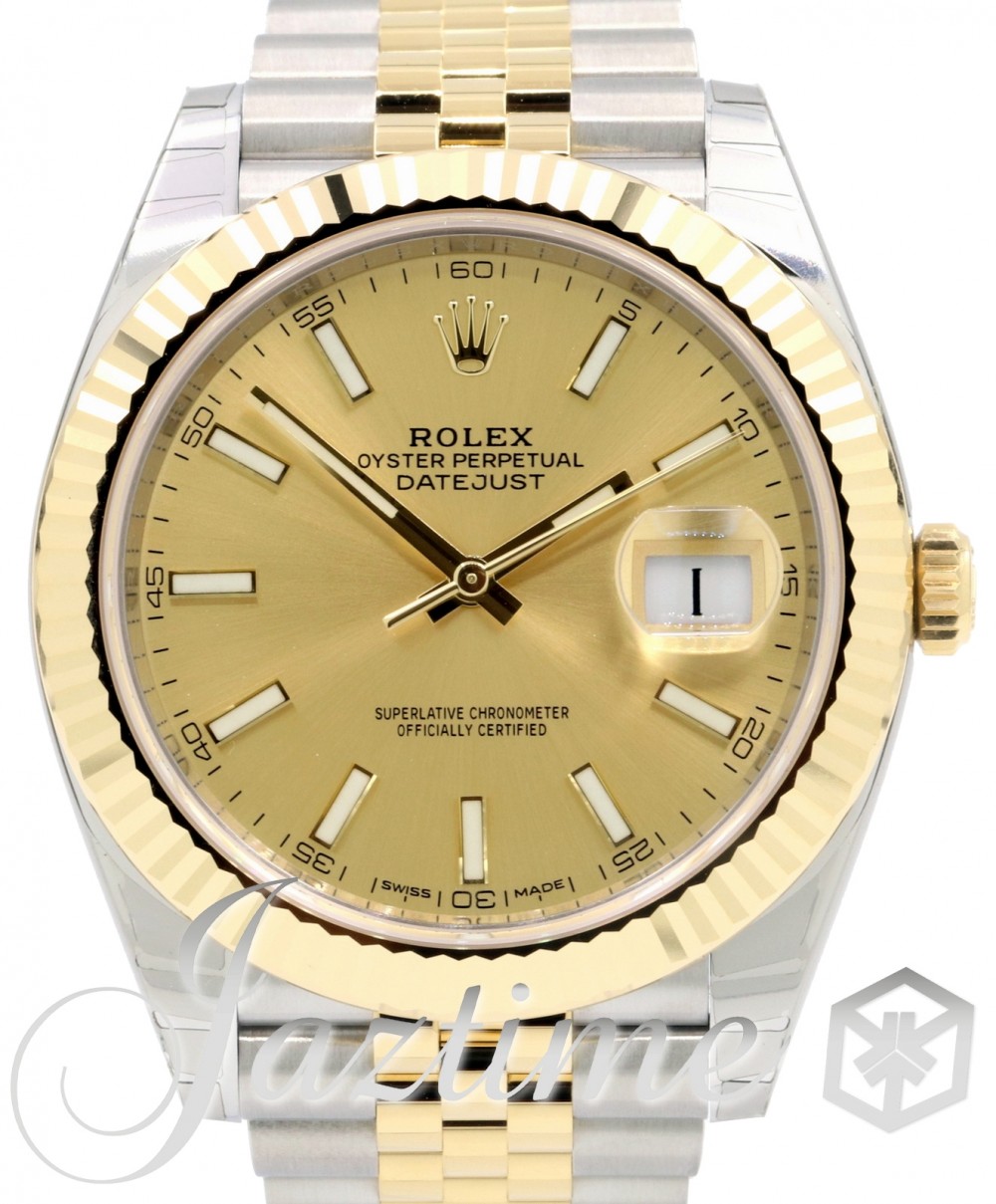 masse lokal linse Rolex Datejust 41 126333-GLDSJ Champagne Index Yellow Gold Stainless Steel  Jubilee - BRAND NEW
