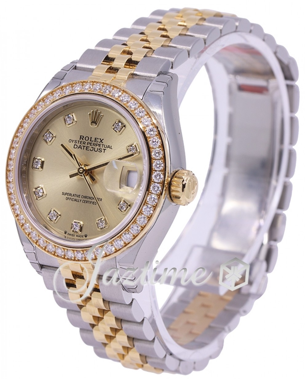279383RBR Authentic Rolex Lady Datejust 28 Diamond Watch