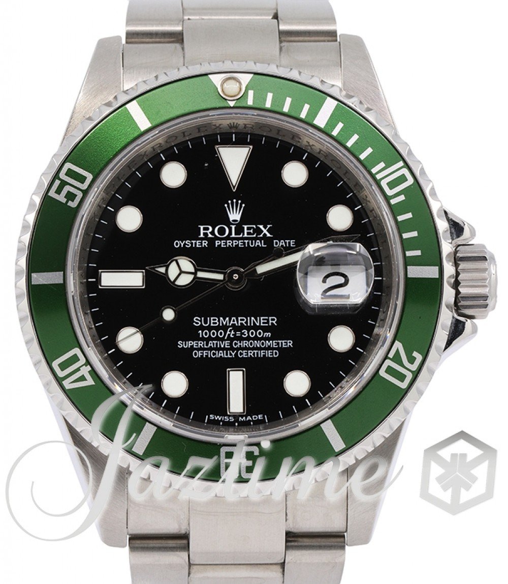 Rolex Submariner Green 50th Anniversary Black Date Steel