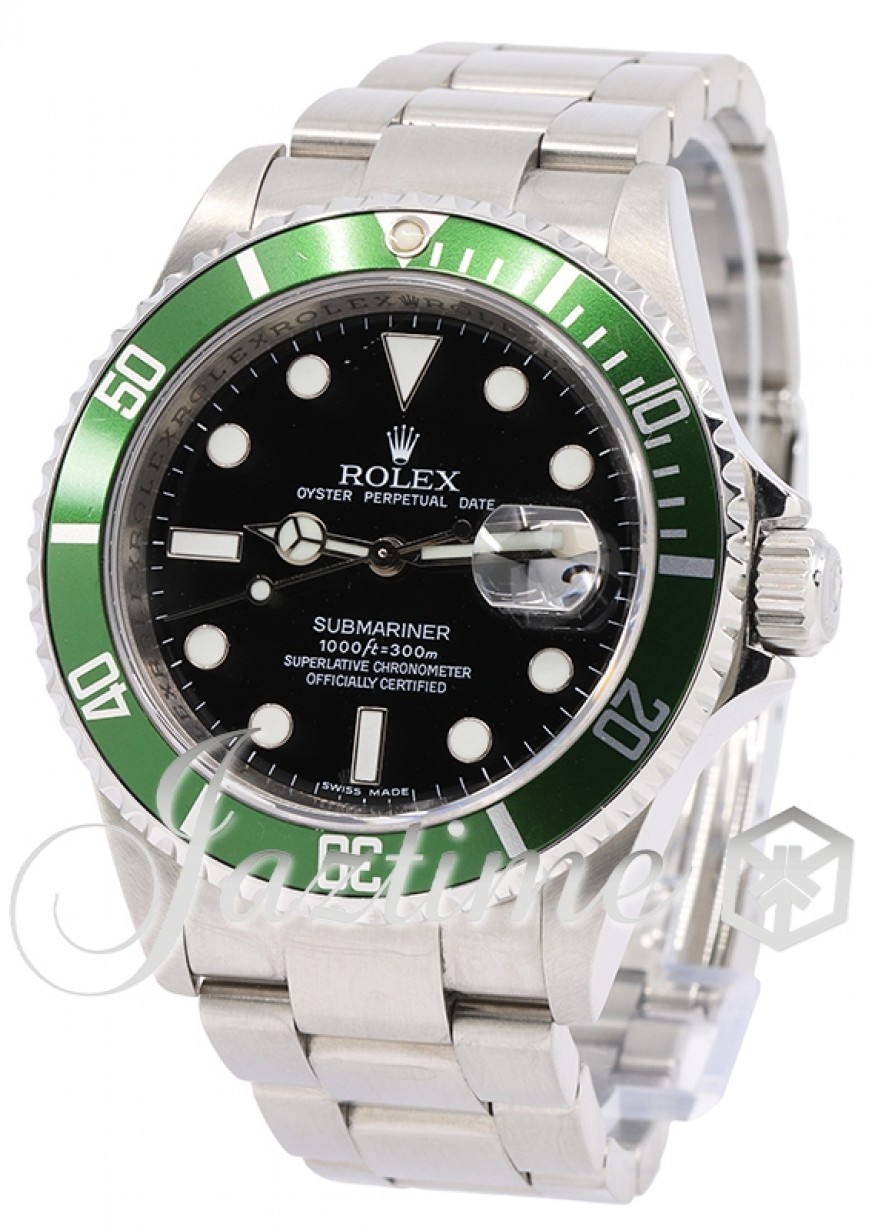 Rolex Men's Submariner Date Watch 116610LV - Green Dial - Oystersteel Case - Bezel with Green Cerachrom Insert in Ceramic - Oystersteel Oyster Bracelet