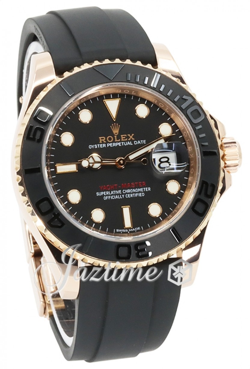 Rolex Yacht-Master 18kt Everose Gold Black Dial 40 mm Men's Watch