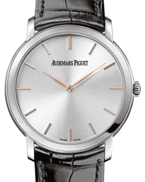 Audemars Piguet 15180BC.OO.A002CR.01 Jules Audemars Extra-Thin 41mm Silver Index White Gold Leather BRAND NEW
