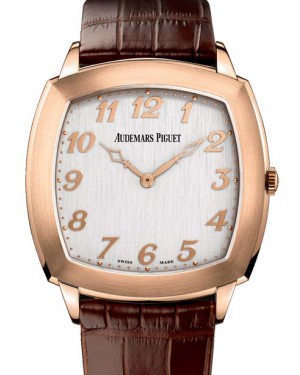 Audemars Piguet 15335OR.OO.A092CR.01 Tradition Extra-Thin 41mm Silver Arabic Rose Gold Leather BRAND NEW