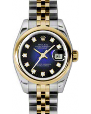 Rolex Lady-Datejust 26 179163-BLVGDJ Blue Vignette Diamond Yellow Gold Stainless Steel Jubilee - BRAND NEW