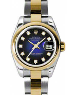 Rolex Lady-Datejust 26 179163-BLVGDO Blue Vignette Diamond Yellow Gold Stainless Steel Oyster - BRAND NEW