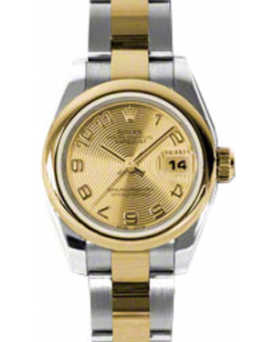 Rolex Lady-Datejust 26 179163-CHPCAO Champagne Concentric Circle Arabic Yellow Gold Stainless Steel Oyster - BRAND NEW