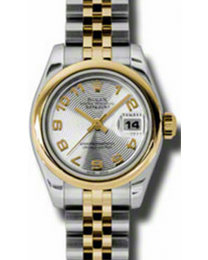 Rolex Lady-Datejust 26 179163-SLVADJ Silver Concentric Circle Arabic Yellow Gold Stainless Steel Jubilee - BRAND NEW