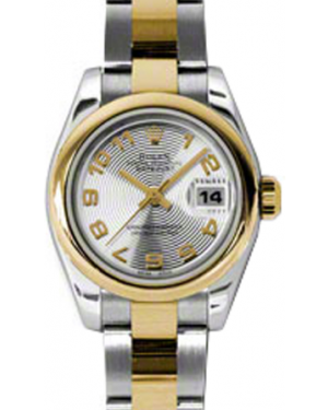 Rolex Lady-Datejust 26 179163-SLVCAO Silver Concentric Circle Arabic Yellow Gold Stainless Steel Oyster - BRAND NEW