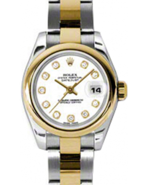 Rolex Lady-Datejust 26 179163-WHTDO White Diamond Yellow Gold Stainless Steel Oyster - BRAND NEW