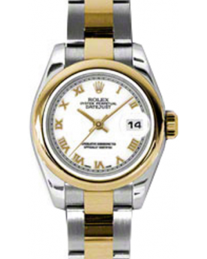 Rolex Lady-Datejust 26 179163-WHTRO White Roman Yellow Gold Stainless Steel Oyster - BRAND NEW