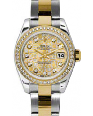 Rolex Lady-Datejust 26 179383-YGGJDO Yellow Gold & Grey Jubilee Crystal Dial with Diamonds Diamond Bezel Yellow Gold Stainless Steel Oyster - BRAND NEW