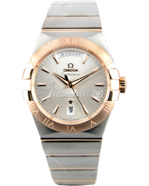 OMEGA 123.20.38.22.02.001 CONSTELLATION CO-AXIAL DAY-DATE 38mm STEEL AND RED GOLD BRAND NEW