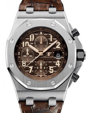 Audemars Piguet Royal Oak Offshore Chronograph Stainless Steel 42mm Brown Dial Leather Strap 26470ST.OO.A820CR.01 - BRAND NEW