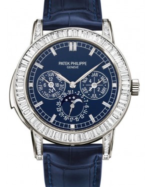 Patek Philippe 5073P-010 Grand Complications Day-Date Annual Calendar Moon Phase 42mm Blue Index Platinum Diamond Set Automatic BRAND NEW