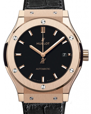 Hublot Classic Fusion 542.OX.1181.LR Black Index Rose Gold & Leather 42mm BRAND NEW