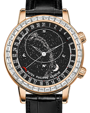 Patek Philippe Grand Complications Celestial Moon Age Rose Gold Black Sky Chart Dial 44mm Diamond Bezel 6104R-001 - BRAND NEW