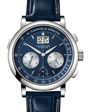 A Lange Sohne Saxonia Datograph Up/Down White Gold 41mm Blue Dial 405.028