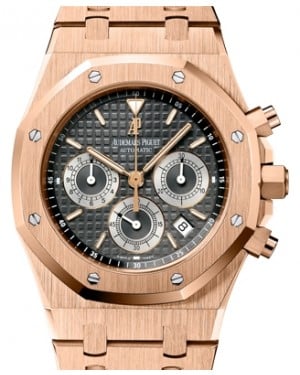 Audemars Piguet Royal Oak Chronograph Rose Gold Brown Index Dial & Gold Bracelet Automatic 39mm 25960OR.OO.1185OR.03 - PRE-OWNED