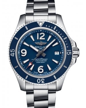 Breitling Superocean Automatic 42 Stainless Steel 42mm Blue Dial Steel Bracelet A17366D81C1A1 - BRAND NEW