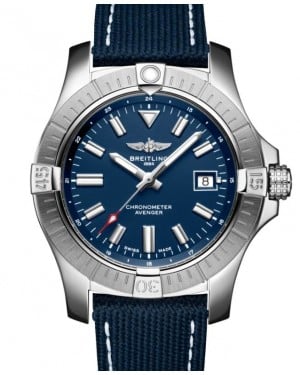 Breitling Avenger Automatic 43 Stainless Steel Blue Dial Leather Strap A17318101C1X2